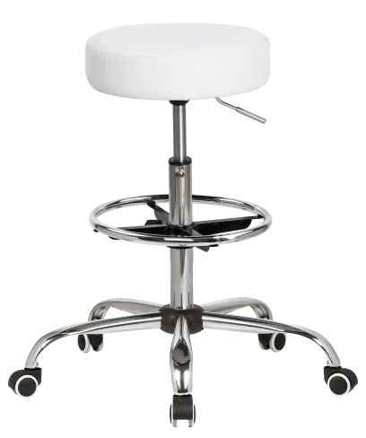 LZ 21SP EXT židle lékařská, HR sedák, kříž chrom, kruh pro nohy, ekokůže bílá